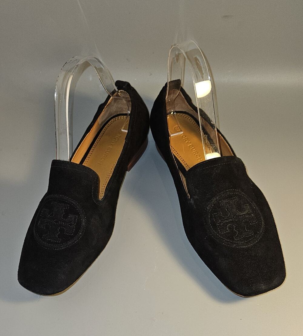 Tory Burch Shoes Leigh Black Elastic Loafer Silk Women's Size 7.5 M ELEGANT COA